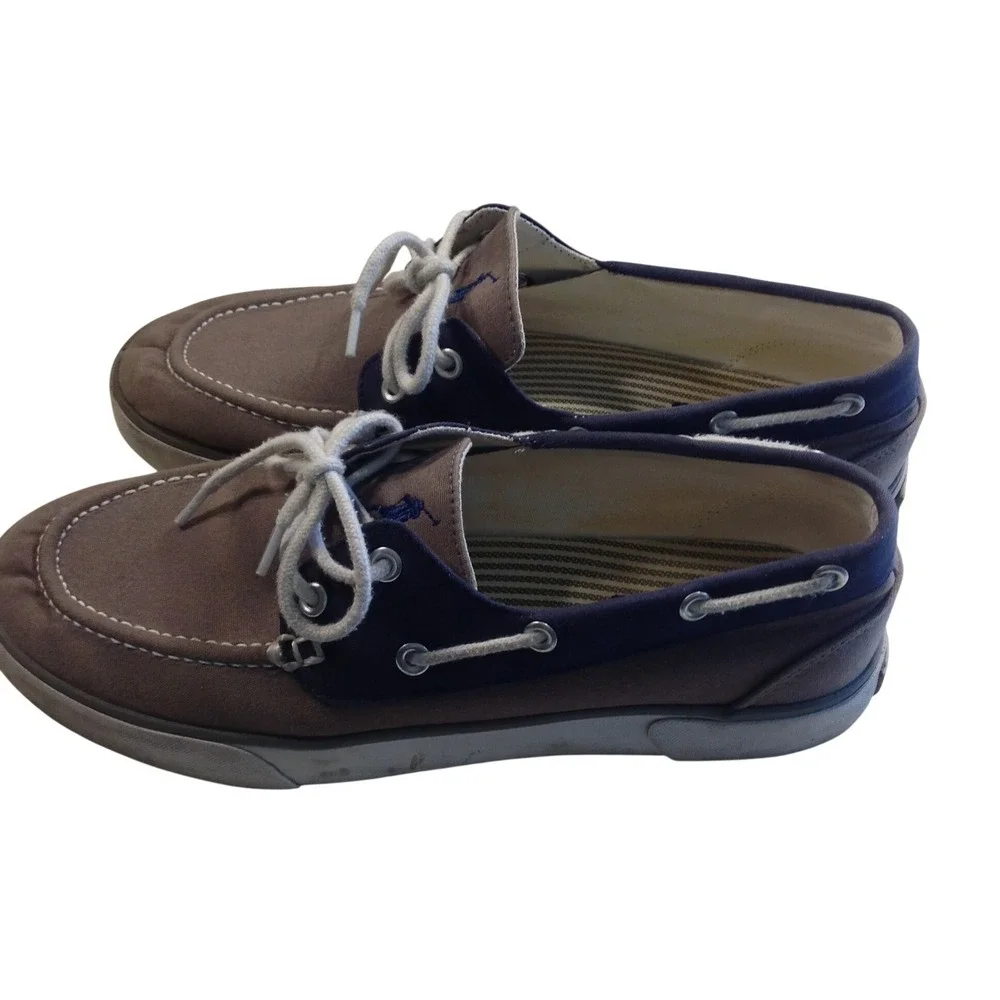 Polo Ralph Lauren Lander Men's Size 9.5 Gray Blue Boat Shoe Asking price: $35